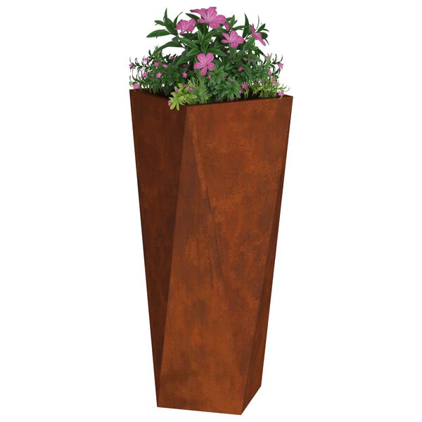 vidaXL Planter Rusty 30 x 30 x 75 cm Weathering Steel
