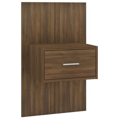 vidaXL Wall-mounted Bedside Cabinet Brown Oak