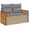 vidaXL 10 Piece Garden Sofa Set with Cushions Beige Poly Rattan