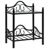 vidaXL Bedside Table Steel and Tempered Glass 45x30,5x60 cm Black
