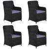 vidaXL 5 Piece Garden Dining Set Black
