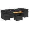 vidaXL 8 Piece Garden Sofa Set with Cushions Black Poly Rattan