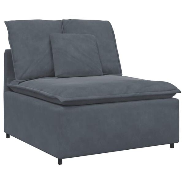 vidaXL Modular Sofa with Cushions Dark Grey