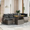 vidaXL 7 Piece Garden Sofa Set with Cushions Grey Poly Rattan
