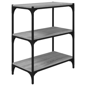 vidaXL Book Cabinet Grey Sonoma 60x33x70,5 cm Engineered Wood and Steel