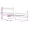 vidaXL Metal Bed Frame without Mattress with Footboard White 90x190cm