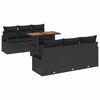 vidaXL Garden Sofa Set 7 pcs Black Poly rattan