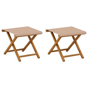 vidaXL Deck Chair 2 pcs Solid Eucalyptus Wood Taupe