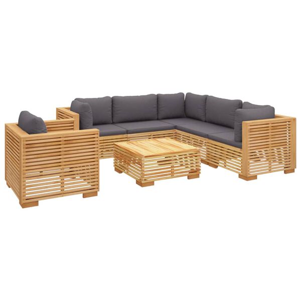 vidaXL 7 Piece Garden Lounge Set with Cushions Solid Teak Wood