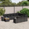 vidaXL 11 Piece Garden Sofa Set with Cushions Black Poly Rattan