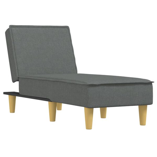vidaXL Chaise Longue Dark Grey Fabric