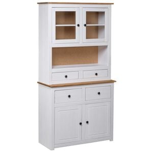 vidaXL Highboard | White and natural | Solid pine wood | Standard | Storage