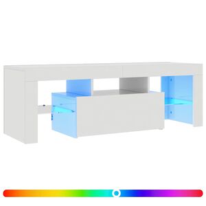 vidaXL TV Cabinet with LED Lights High Gloss White 120x35x40 cm
