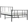 vidaXL Metal Bed Frame without Mattress with Footboard Black 107x203cm