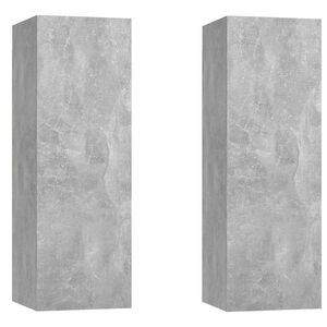 vidaXL TV Cabinets 2 pcs Concrete Grey 30.5x30x90 cm Engineered Wood