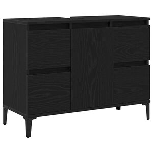 vidaXL Bathroom Sink Cabinet Black Oak 80 x 33 x 60 cm Engineered Wood