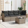 vidaXL 5 Piece Garden Sofa Set with Cushions Grey Poly Rattan