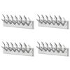 vidaXL Wardrobe Coat Hooks 4 pcs Silver Aluminium