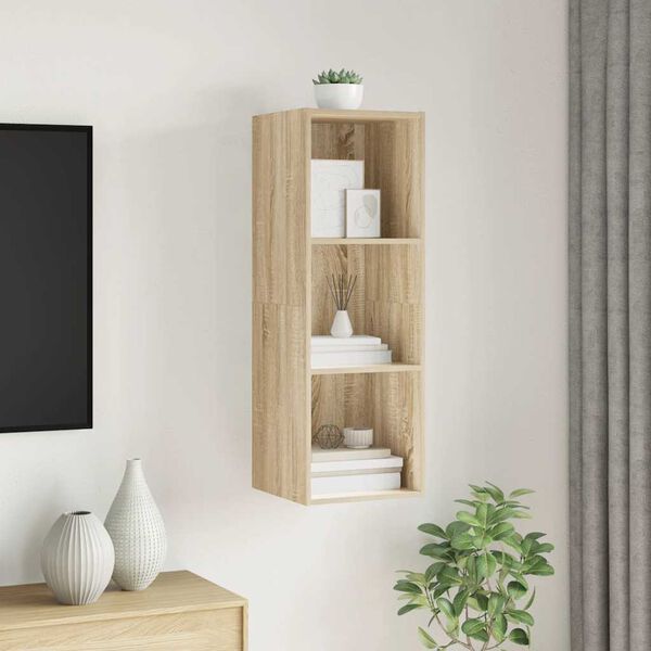 vidaXL Wall-mounted TV Cabinet Sonoma Oak 37x37x107 cm Engineered Wood