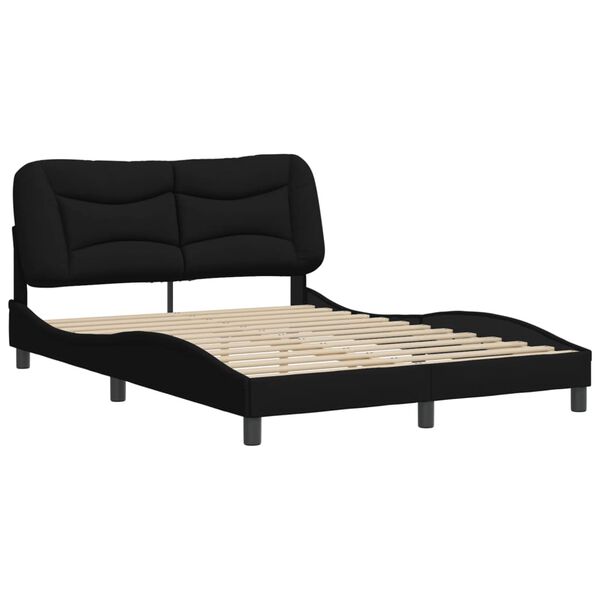 vidaXL Bed Frame without Mattress "Hvar" Black 152x203 cm Queen Fabric