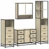 vidaXL 4 Piece Bathroom Furniture Set Sonoma Oak Engineered Wood
