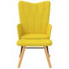 vidaXL Rocking Chair with a Stool Mustard Yellow Fabric