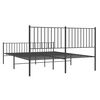 vidaXL Metal Bed Frame without Mattress with Footboard Black 150x200cm