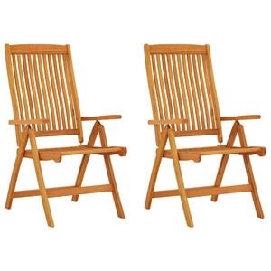 vidaXL Folding Chairs 2 pcs Solid Wood Eucalyptus
