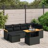 vidaXL 7 Piece Garden Sofa Set with Cushions Black Poly Rattan