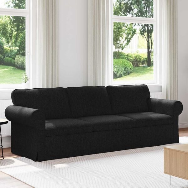 vidaXL Sofa 210cm Black Metal