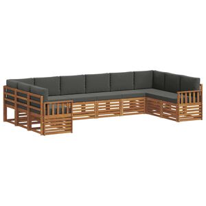 vidaXL Outdoor Sofa Set 10 pcs Natural and Anthracite