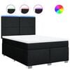 vidaXL Box Spring Bed with Mattress Black Queen Fabric
