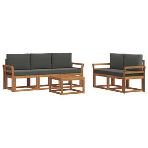 vidaXL Outdoor Sofa Set 6 pcs Natural and Anthracite