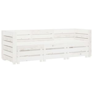 vidaXL Garden 3-Seater Pallet Sofa Wood White