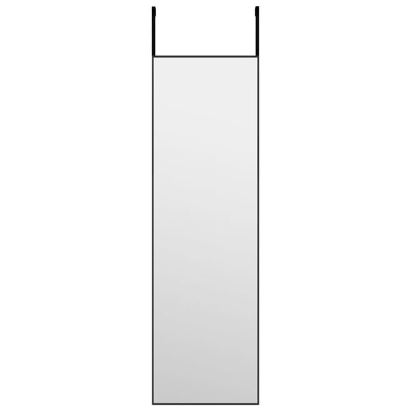 vidaXL Door Mirror Black 30x100 cm Glass and Aluminium
