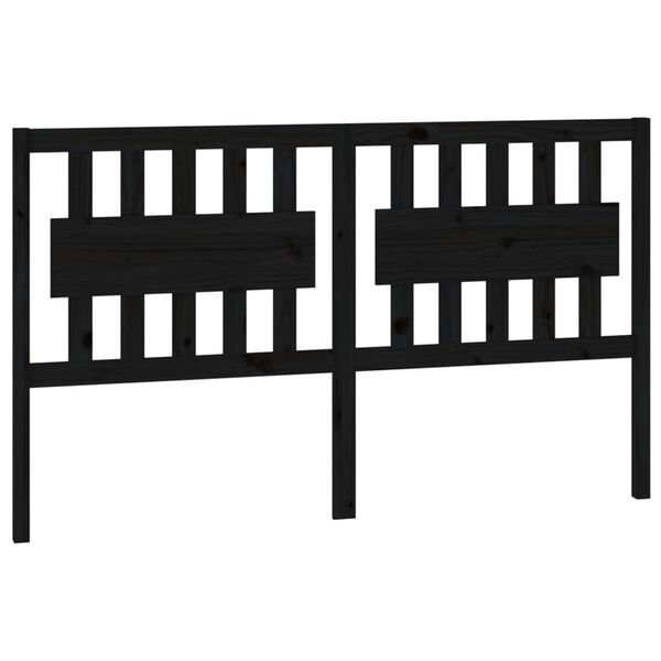 vidaXL Bed Headboard Black 155.5x4x100 cm Solid Wood Pine