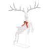vidaXL Christmas Flying Reindeer | White and silver | Fabric | Large