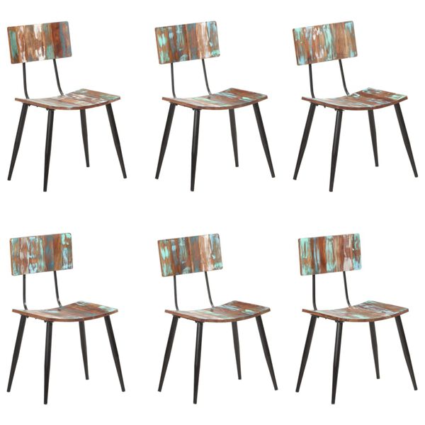 vidaXL Dining Chairs 6 pcs Solid Reclaimed Wood