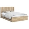 vidaXL Bed Frame with Storage and Headboard Sonoma Oak 150 x 200 cm