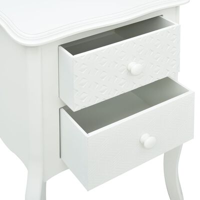 vidaXL Bedside Cabinet White 43x32x65 cm MDF