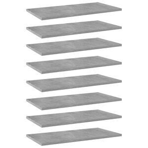 vidaXL Bookshelf Boards 8 pcs Concrete Grey 60x30x1,5 cm Engineered Wood
