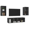 vidaXL Wall-mounted TV Cabinets 4 pcs Grey Engineered Wood