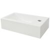 vidaXL Basin with Faucet Hole Rectangular Ceramic White 46x25.5x12 cm