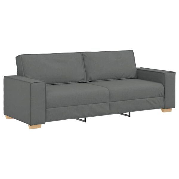 vidaXL 3-Seater Sofa Dark Grey 220x78x84 cm Fabric