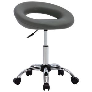 vidaXL Rolling Work Chair Grey Faux Leather