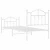 vidaXL Metal Bed Frame without Mattress with Footboard White 90x190cm