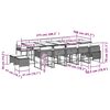 vidaXL 15 Piece Garden Dining Set with Cushions Grey Poly Rattan