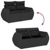 vidaXL Garden Sofa Set with Cushion 9 pcs Black Poly Rattan