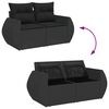 vidaXL 4 Piece Garden Sofa Set with Cushions Black Poly Rattan