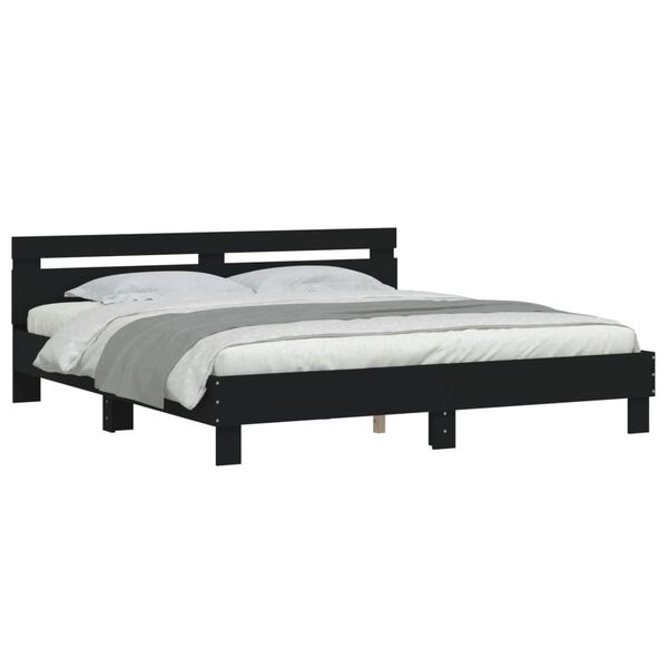 vidaXL Bed Frame without Mattress Black 180x200 cm Super King
